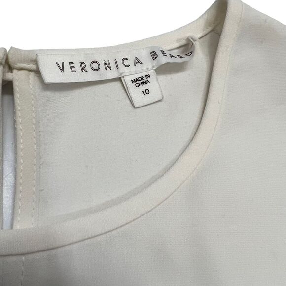 Veronica Beard White Cold-Shoulder Blouse Medium Size10 Viscose blend - Picture 4 of 11
